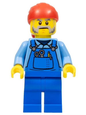 Preowned LEGO® Minifigure – Town cty1103 Tow Truck Driver Male Blue Overalls over Medium Bl