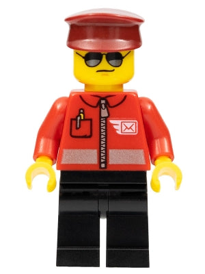 Preowned LEGO® Minifigure – Town cty1106 Post Office Airmail Letter Logo and Red Jacket w/Z