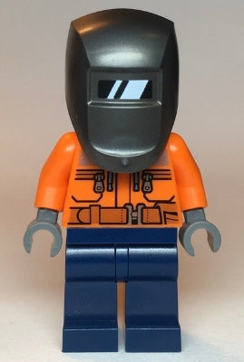 Preowned LEGO® Minifigure – Town cty1115 Welder Male Orange Safety Jacket Reflective Stripe