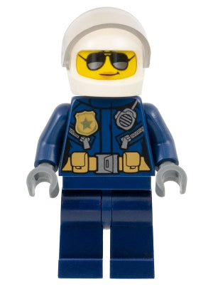 Preowned LEGO® Minifigure – Town cty1121 Police City Motorcyclist Female Silver Sunglasses