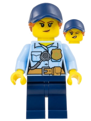 Preowned LEGO® Minifigure – Town cty1125 Police City Officer Female Bright Light Blue Shirt