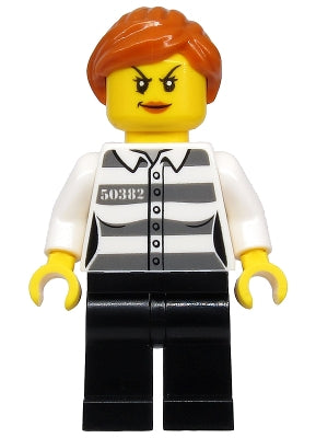 Preowned LEGO® Minifigure – Town cty1129 Police Jail Prisoner 50382 Prison Stripes Female B