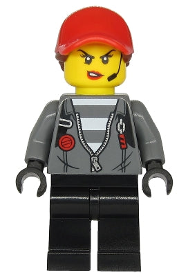 Preowned LEGO® Minifigure – Town cty1142 Police Jail Prisoner Jacket over Prison Stripes Fe