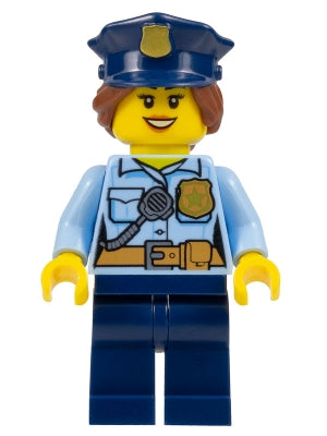 Preowned LEGO® Minifigure – Town cty1146 Police City Officer Female Bright Light Blue Shirt