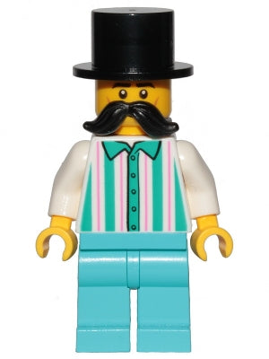 Preowned LEGO® Minifigure – Town cty1150 Fairground Employee Male Black Top Hat Moustache W