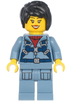 Preowned LEGO® Minifigure – Town cty1181 Ocean Mini-Submarine Pilot Female Harness Sand Blu