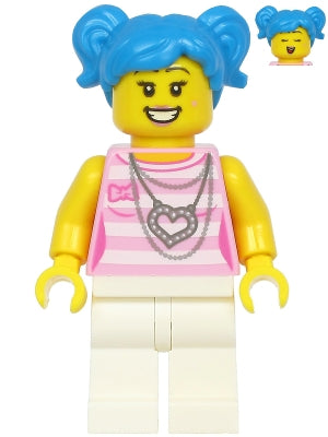 Preowned LEGO® Minifigure – Town cty1182 Poppy Starr Bright Pink Top White Legs