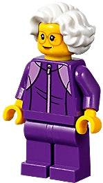 Preowned LEGO® Minifigure – Town cty1195 Plane Passenger Grandmother Dark Purple Tracksuit