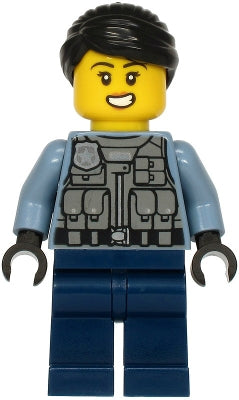 Preowned LEGO® Minifigure – Town cty1206 Police Officer Rooky Partnur Sand Blue Jacket