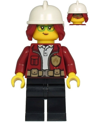 LEGO® Minifigure Town cty1211 Fire Chief Female Freya McCloud Dark Red Jacket Bl