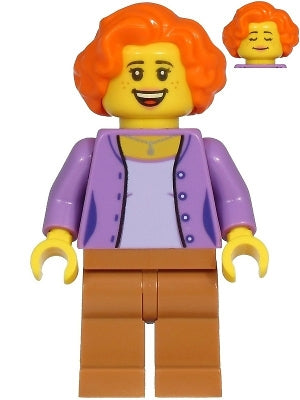 Preowned LEGO® Minifigure – Town cty1216 Ann McCloud Mom Medium Lavender Jacket Medium Noug