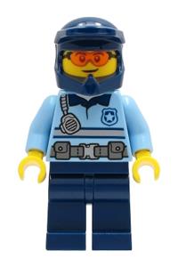Preowned LEGO® Minifigure – Town cty1243 Police City Officer Bright Light Blue Shirt w/Silv