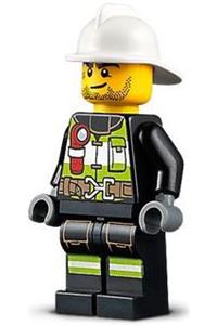 Preowned LEGO® Minifigure – Town cty1255 Fire Reflective Stripes w/Utility Belt and Flashli