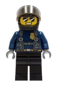 Preowned LEGO® Minifigure – Town cty1257 Police Officer Duke DeTain Black Helmet Trans-Brow
