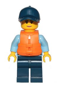 Preowned LEGO® Minifigure – Town cty1263 Police City Officer Female Bright Light Blue Shirt