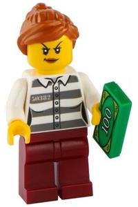 Preowned LEGO® Minifigure – Town cty1275 Police Jail Prisoner 50382 Prison Stripes Female D