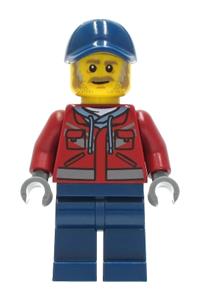 Preowned LEGO® Minifigure – Town cty1284 Truck Driver Male Dark Red Hooded Sweatshirt Dark