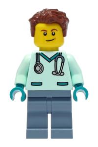Preowned LEGO® Minifigure – Town cty1304 Wildlife Rescue Veterinarian Male Light Aqua Scrub