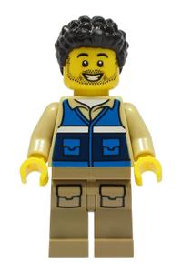 Preowned LEGO® Minifigure – Town cty1306 Wildlife Rescue Worker Male Blue Vest w/RESCUE Pat