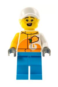 Preowned LEGO® Minifigure – Town cty1314 Stuntz Crew Female Bright Light Orange and White V