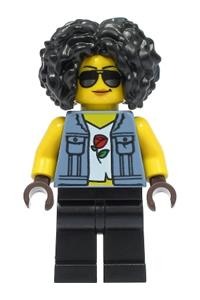 Preowned LEGO® Minifigure – Town cty1330 Stuntz Driver Female Sand Blue Vest over Rose Shir