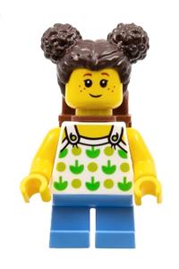 Preowned LEGO® Minifigure – Town cty1333 Child Girl White Halter Top w/Green Apples and Lim