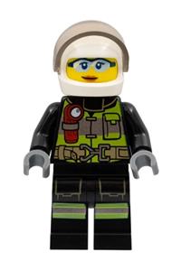 Preowned LEGO® Minifigure – Town cty1355 Fire Reflective Stripes w/Utility Belt and Flashli