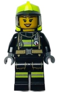Preowned LEGO® Minifigure – Town cty1357 Fire Female Black Jacket and Legs