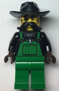 Preowned LEGO® Minifigure – Town cty1367 Police Crook Snake Rattler Green Overalls