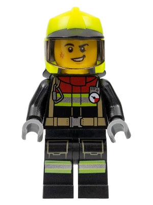 LEGO® Minifigure Town cty1370 Fire Male Black Jacket and Legs w/Reflective Strip