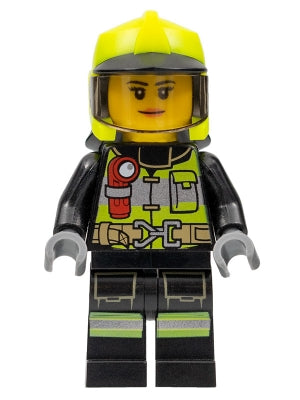 Preowned LEGO® Minifigure – Town cty1371 Fire Reflective Stripes w/Utility Belt and Flashli