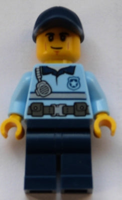 LEGO® Minifigure Town cty1373 Police City Officer Bright Light Blue Shirt w/Silv