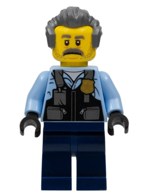 LEGO® Minifigure Town cty1375 Police Officer Sam Grizzled Bright Light Blue Jack
