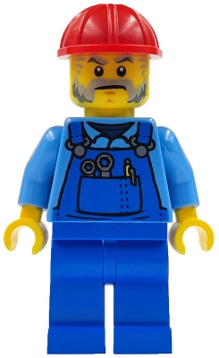 LEGO® Minifigure Town cty1406 Mechanic Male Blue Overalls over Medium Blue Shirt