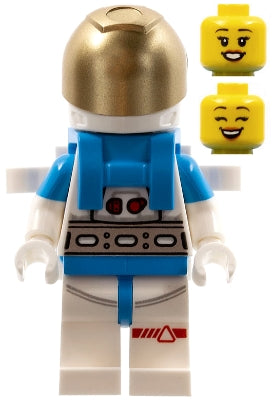 Preowned LEGO® Minifigure – Town cty1409 Lunar Research Astronaut Female White and Dark Azu