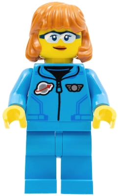 Preowned LEGO® Minifigure – Town cty1411 Lunar Research Astronaut Female Dark Azure Jumpsui