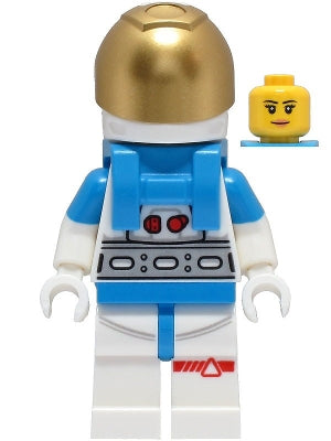 Preowned LEGO® Minifigure – Town cty1423 Lunar Research Astronaut Female White and Dark Azu
