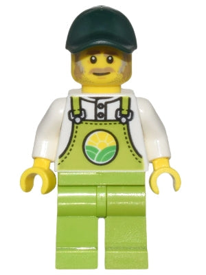 Preowned LEGO® Minifigure – Town cty1438 Farmer Horace Lime Overalls over White Shirt Lime
