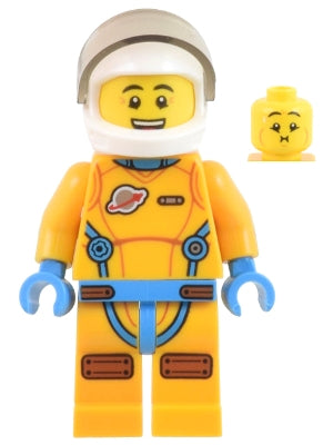 Preowned LEGO® Minifigure – Town cty1446 Lunar Research Astronaut Male Bright Light Orange