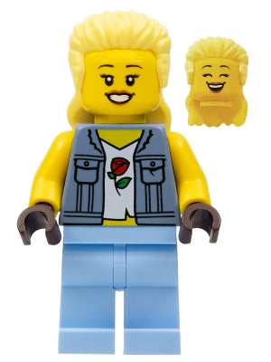Preowned LEGO® Minifigure – Town cty1453 Stuntz Spectator Female Sand Blue Vest over Rose S