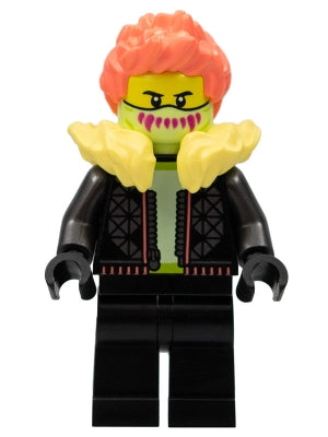 Preowned LEGO® Minifigure – Town cty1457 Stuntz Driver Male Black Jacket and Legs Bright Li