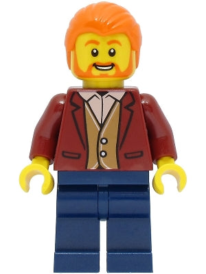 Preowned LEGO® Minifigure – Town cty1468 Car Driver Male Dark Red Suit Jacket Dark Blue Leg