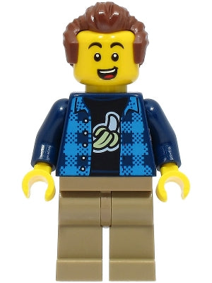 Preowned LEGO® Minifigure – Town cty1498 Stuntz Spectator Male Dark Blue and Dark Azure Jac