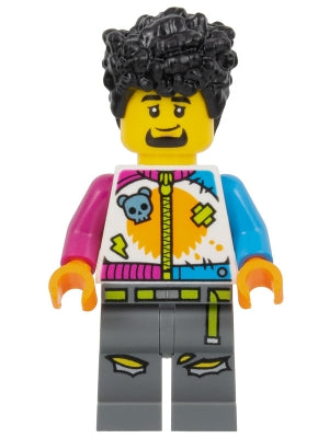 LEGO® Minifigure Town cty1531 Stuntz Driver Male White Jumpsuit w/Magenta and Da