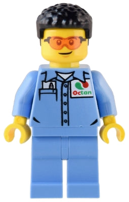 Preowned LEGO® Minifigure – Town cty1538 Custom Car Garage Mechanic Male Medium Blue Shirt