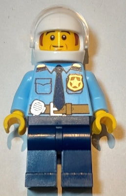 Preowned LEGO® Minifigure – Town cty1548 Police City Shirt w/Dark Blue Tie and Gold Badge D