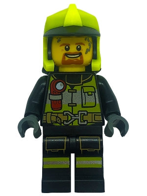 Preowned LEGO® Minifigure – Town cty1556 Fire Reflective Stripes w/Utility Belt and Flashli