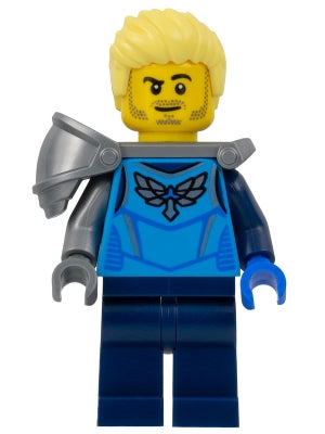 Preowned LEGO® Minifigure – Town cty1576 Stuntz Driver Male Dark Azure Racing Shirt w/Silve