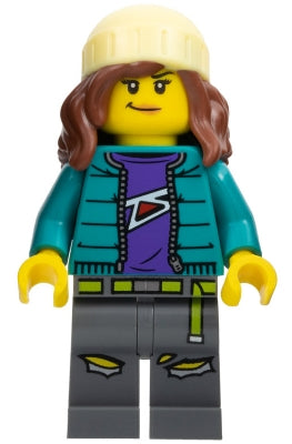 Preowned LEGO® Minifigure – Town cty1580 Fearless Fi Stuntz Announcer Dark Turquoise Jacket