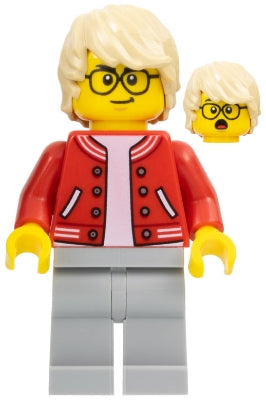 Preowned LEGO® Minifigure – Town cty1581 Stuntz Photographer Male Red Jacket over White Shi